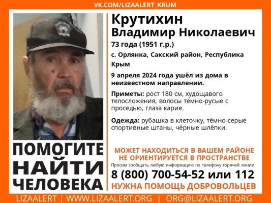 Внимание! В Крыму разыскивают двух пропавших мужчин
